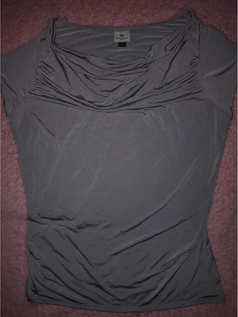 Worthington flowy silver top